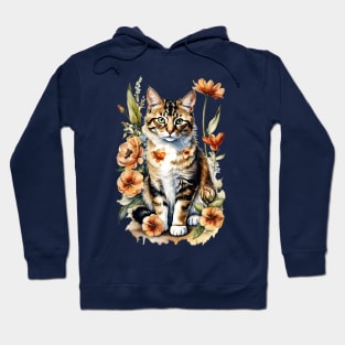 Adorable watercolor cat Hoodie